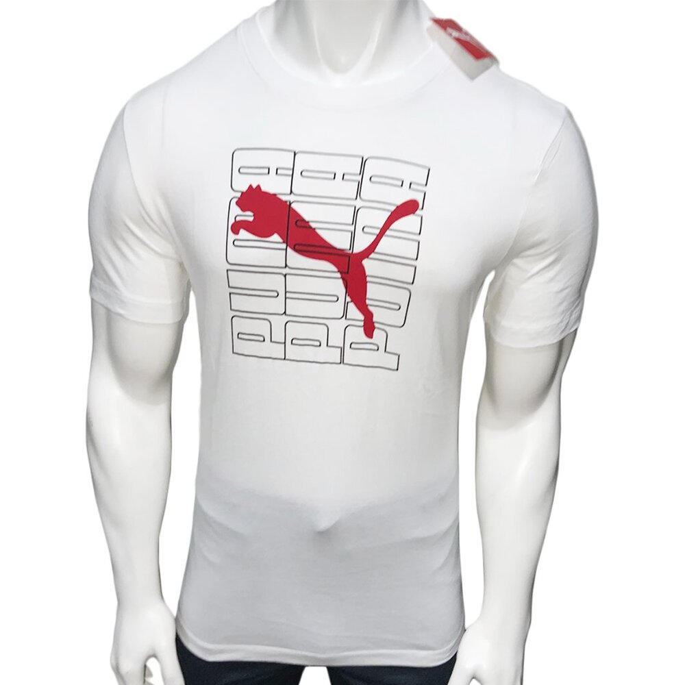 NWT PUMA AUTHENTIC MEN'S WHITE CREW NECK SHORT SLEEVE T-SHIRT SIZE M L XL 2XL